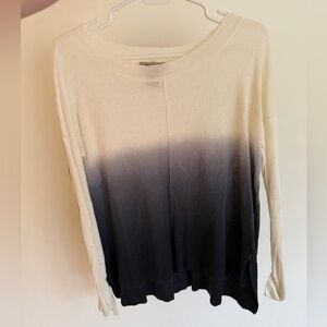 Ombre Navy Blue and White Top